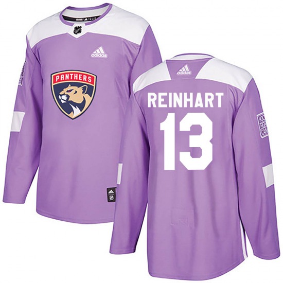 Authentic Adidas Women's Sam Reinhart Purple Fights Cancer Practice Jersey  - NHL Florida Panthers